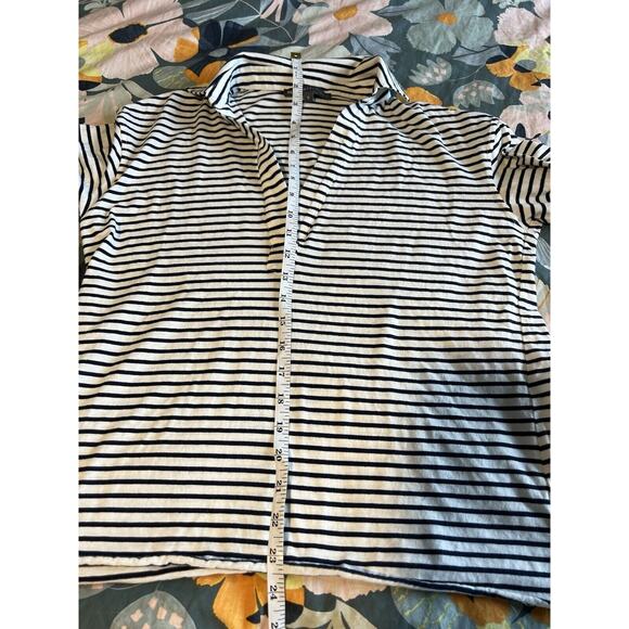 Elliott Lauren Women's Top Small Raw Hem V-Neck Nautical - Picture 8 of 8